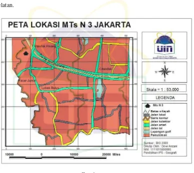 Gambar 3.1Peta Lokasi MTs N 3 Jakarta