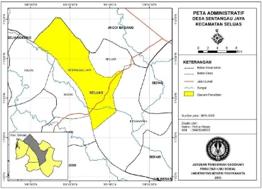 Gambar 2. Peta Administratif Desa Sentangau Jaya 