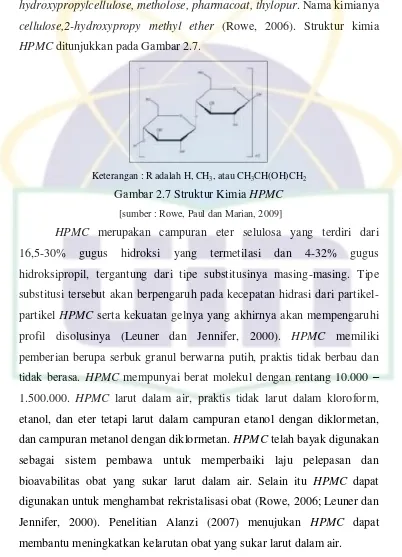 Gambar 2.7 Struktur Kimia HPMC 