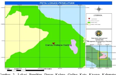 Gambar 2. Lokasi Penelitian Danau Kelapa Gading Kota Kisaran Kabupaten 
