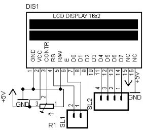 Gambar 3.2 Rangkaian LCD Karakter 16x2  