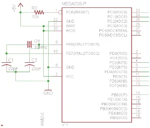 Gambar 3.3 Rangkaian Mikrokontroler Atmega328 