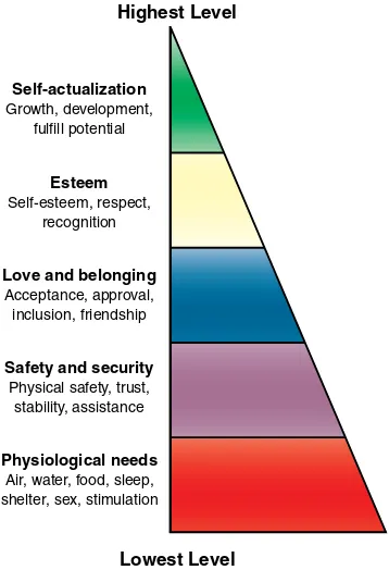 Figure 8.2 Maslow’s hierarchy of needs. (Based onMaslow, A.H. [1970]. Motivation and Personality.N.Y.: Harper & Row.)