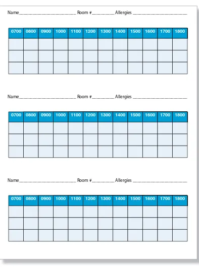 Figure 6.1 Organization and time management schedule for patient care.