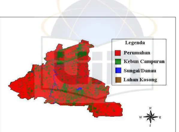 Gambar 4.3 Hasil Klasifikasi Citra SPOT4 Kota Tangerang Tahun 2007 