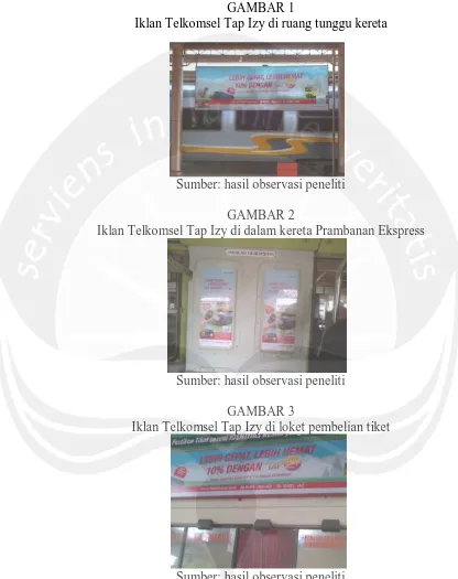 GAMBAR 1 Iklan Telkomsel Tap Izy di ruang tunggu kereta 