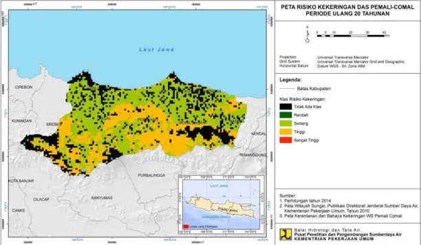 Gambar 8. Peta Risiko Kekeringan WS Pemali Comal Periode Ulang 20 Tahun
