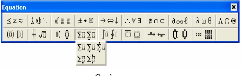 Gambar Tampilan Microsoft Equation 3.0 