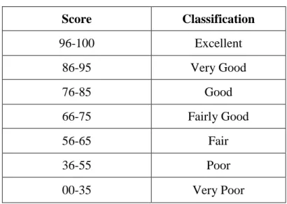Table 3.1 Scoring Classification 