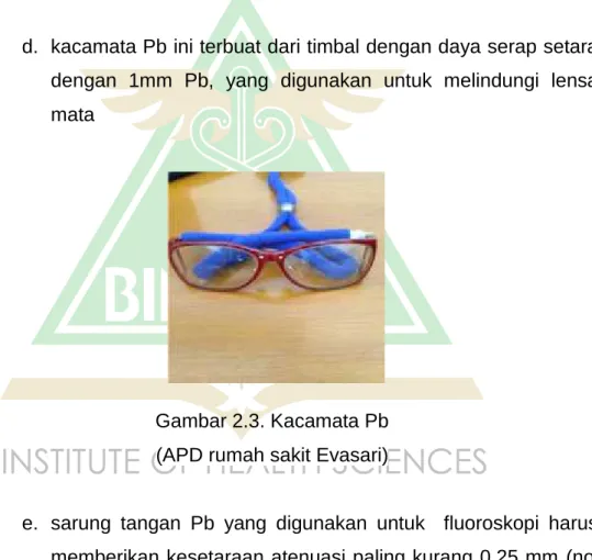 Gambar 2.3. Kacamata Pb (APD rumah sakit Evasari)