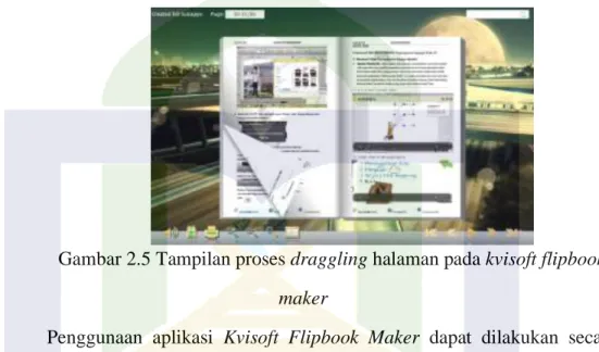 Gambar 2.5 Tampilan proses draggling halaman pada kvisoft flipbook  maker 
