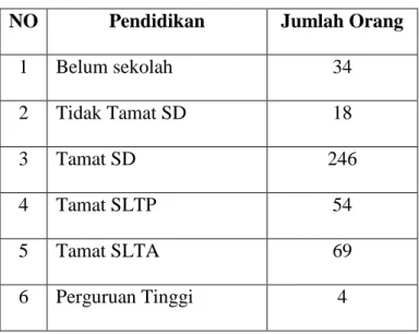 Tabel 3.1 : Pendidikan 