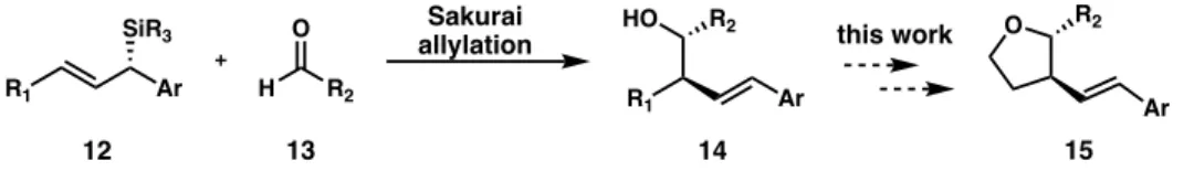 Figure 5. Conceptual basis for thesis work stemming from the Sakurai allylation. 