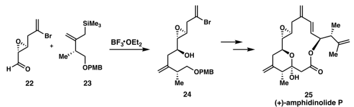 Figure 8. Williams’ use of the Sakurai allylation has poor diastereocontrol, but the  undesired isomer can be inverted with a Mitsunobu reaction