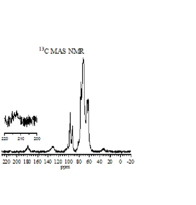 Figure 2.6  13 C Solid-State NMR spectra of glucose adsorbed in Sn-Beta. 