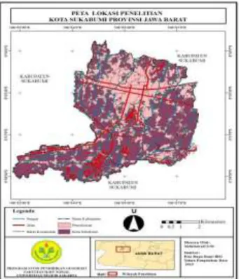 Gambar 2.1. Peta Lokasi Penelitian Kota Sukabumi Jawa Barat 