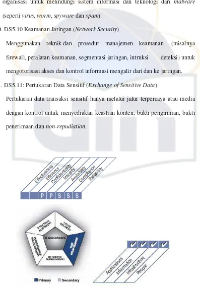 Gambar 2.4 : Standar Informasi, jenis dan fokus area yang didukung DS5 (COBIT 4.1, IT Governance Institute, 2007) 