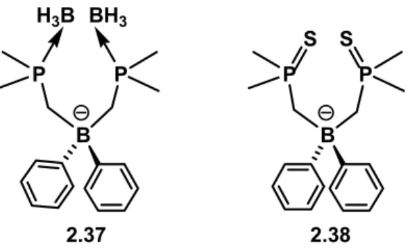 Figure 2.5.  Protected alkyl bis(phosphino)borates 2.37 and 2.38. 