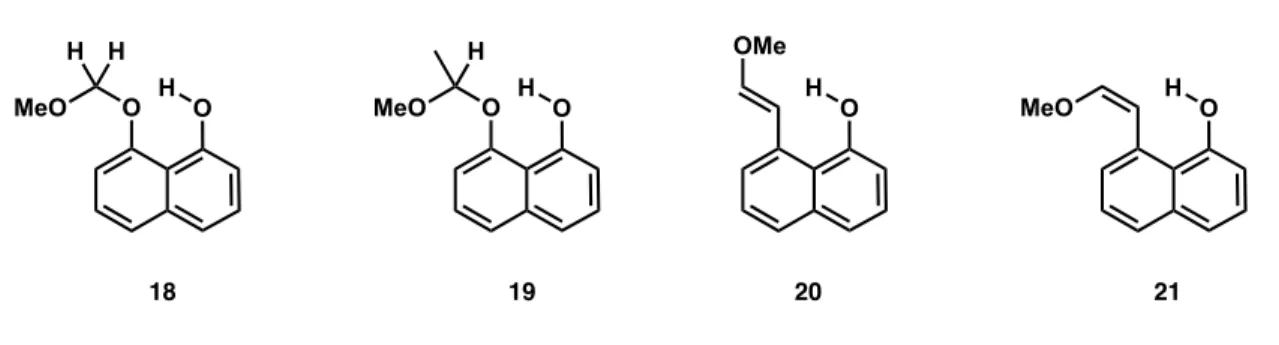 Figure 6. Compounds that were studied to probe the possibility of ESIPT general-acid catalysis