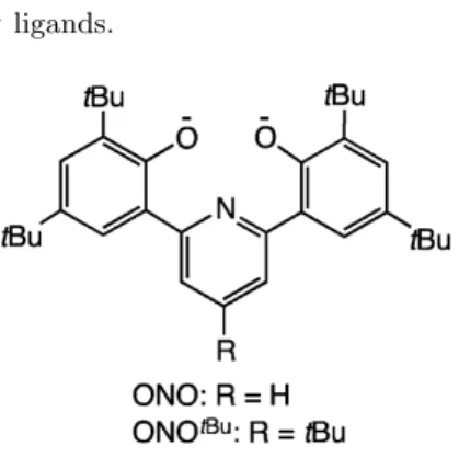 Figure 2.1. The ONO and ONO tBu ligands.