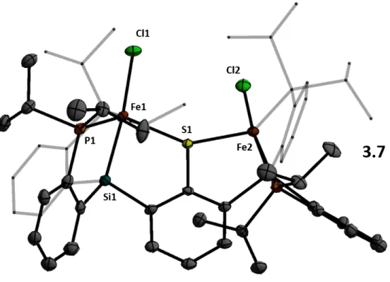 Figure 3.2.  Structure of  3.7 with countercation and solvent molecules omitted.  One of  two  equivalent  anions  in  the  asymmetric  unit  shown