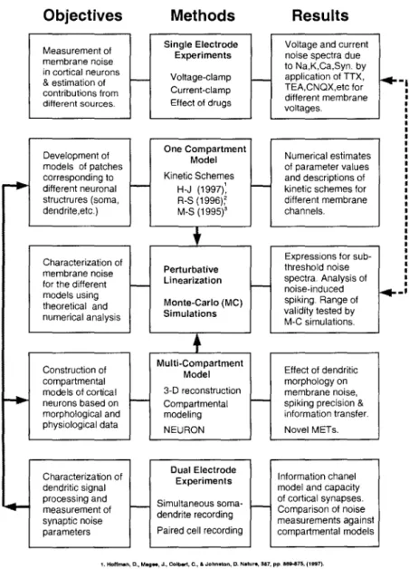 Figure  5.1:  Outline  of a  Research  Program  to  Study  the  Influence  of Neuronal  Noise  on Information Transfer