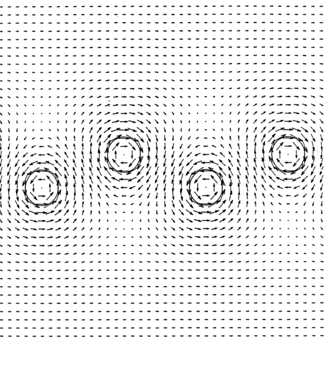 Figure  8.  Plot  of  the  vortex  shapes  and  the  velocity  field  for 