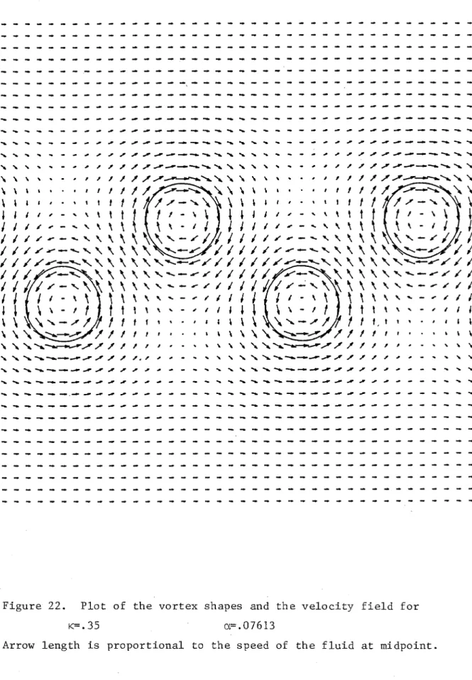 Figure  22.  Plot  of  the  vortex  shapes  and  the  velocity  field  for 