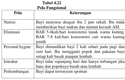 Tabel 4.22  Pola Fungsional 