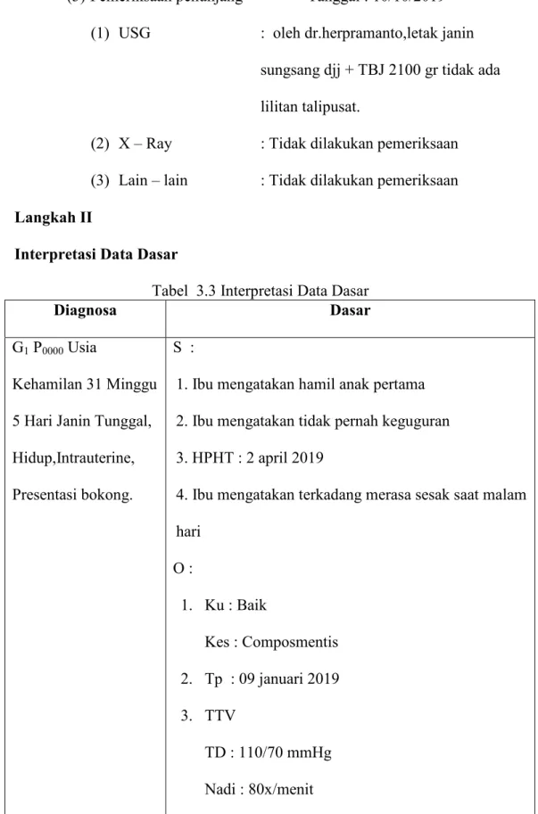 Tabel  3.3 Interpretasi Data Dasar 