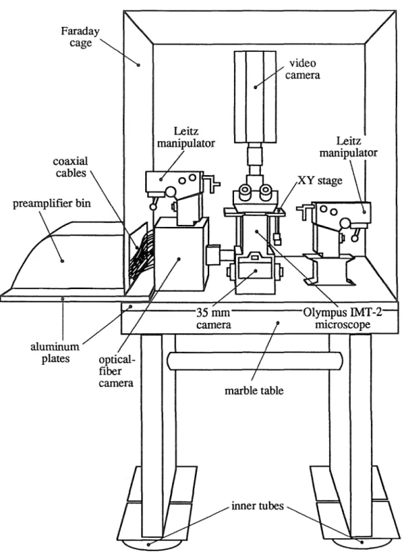 Figure 4.1  Overview of the  apparatus, with  major components  marked. 