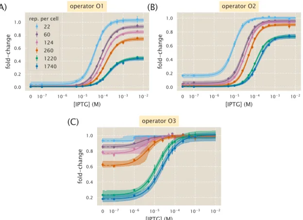 Figure 4.16: Hill function and MWC analysis of each induction profile. Data for each individual strain was fit to the general Hill function in Fig