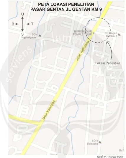 Gambar 1.4. Peta lokasi penelitian pasar Gentan 