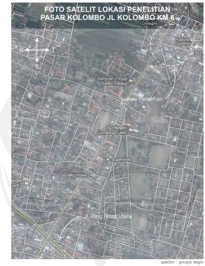 Gambar 1.1. Foto satelit lokasi penelitian pasar Kolombo 
