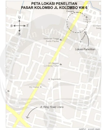 Gambar 1.2. Peta lokasi penelitian pasar Kolombo 