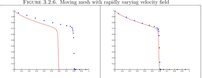 Figure 3.2.6. Moving mesh with rapidly varying velocity field