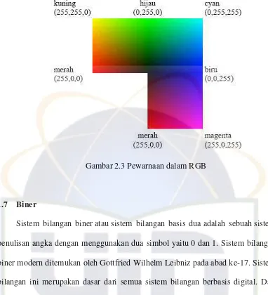 Gambar 2.3 Pewarnaan dalam RGB 