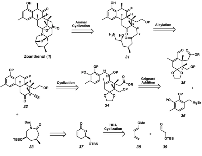 Figure 2.  Retrosynthetic analysis of zoanthenol