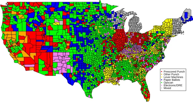 Figure 2.2: Voting Technology Usage in the 2000 Presidential Election