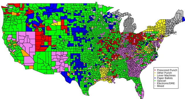 Figure 2.3: Voting Technology Usage in the 2004 Presidential Election