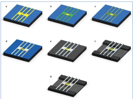 Figure 8 – Device fabrication. The scale of the device is exaggerated from reality  for better visualization