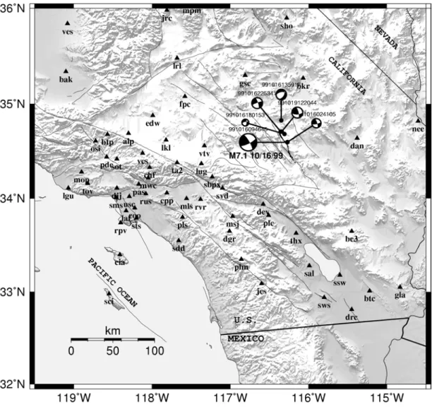 Figure 2.6 Location map of the M w =7.1, October 16, 1999, Hector Mine, California, earthquake