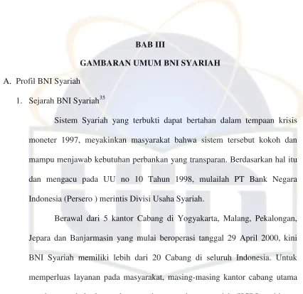 GAMBARAN UMUM BNI SYARIAH 