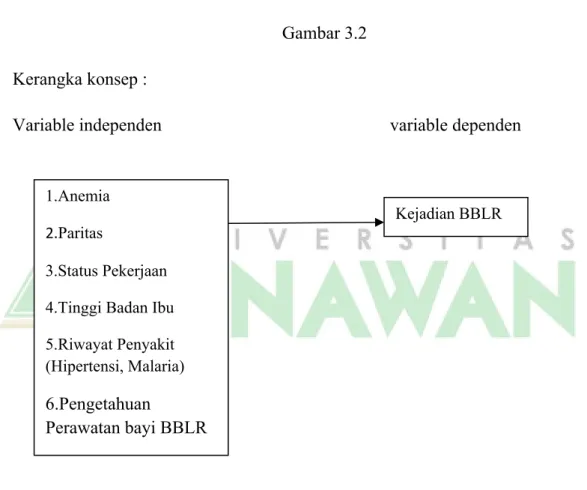 Gambar 3.2 Kerangka konsep :