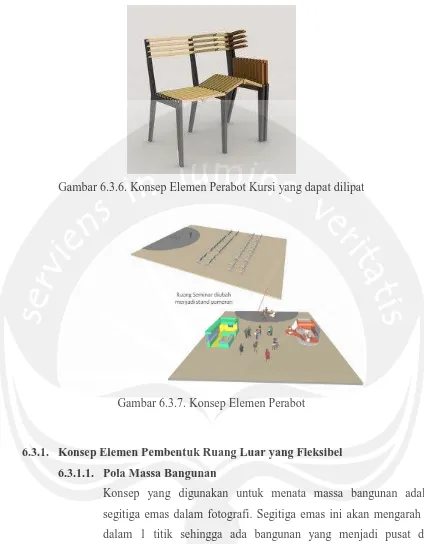 Gambar 6.3.6. Konsep Elemen Perabot Kursi yang dapat dilipat 