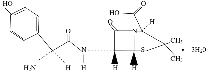 Gambar  2.1  Rumus bangun amoksisilin         