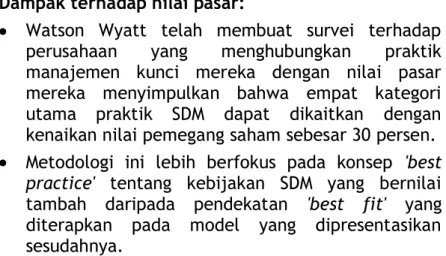 Tabel 5.2. Tabel Dampak Terhadap Nilai Pasar 