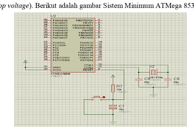Gambar 3.7 Sistem Minimum Mikrokontroler ATMega 8535 