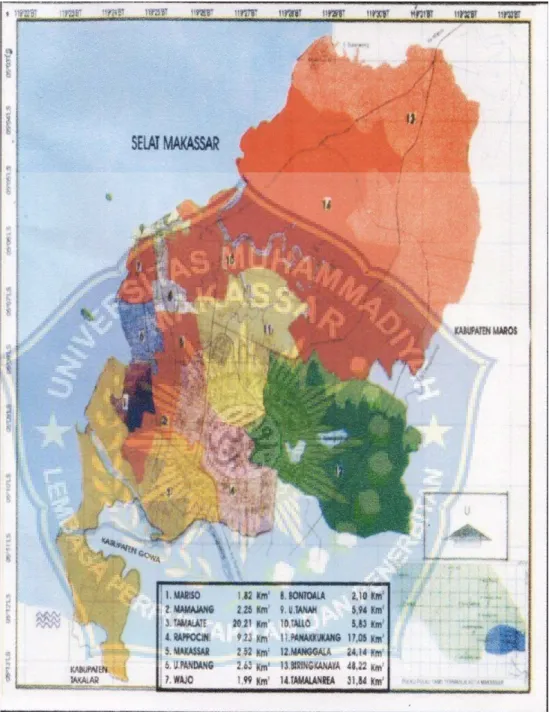Gambar 1.1 Peta Wilayah Kota Makassar 