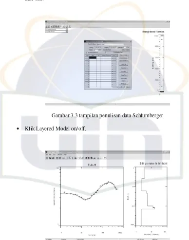 Gambar 3.3 tampilan penulisan data Schlumberger 
